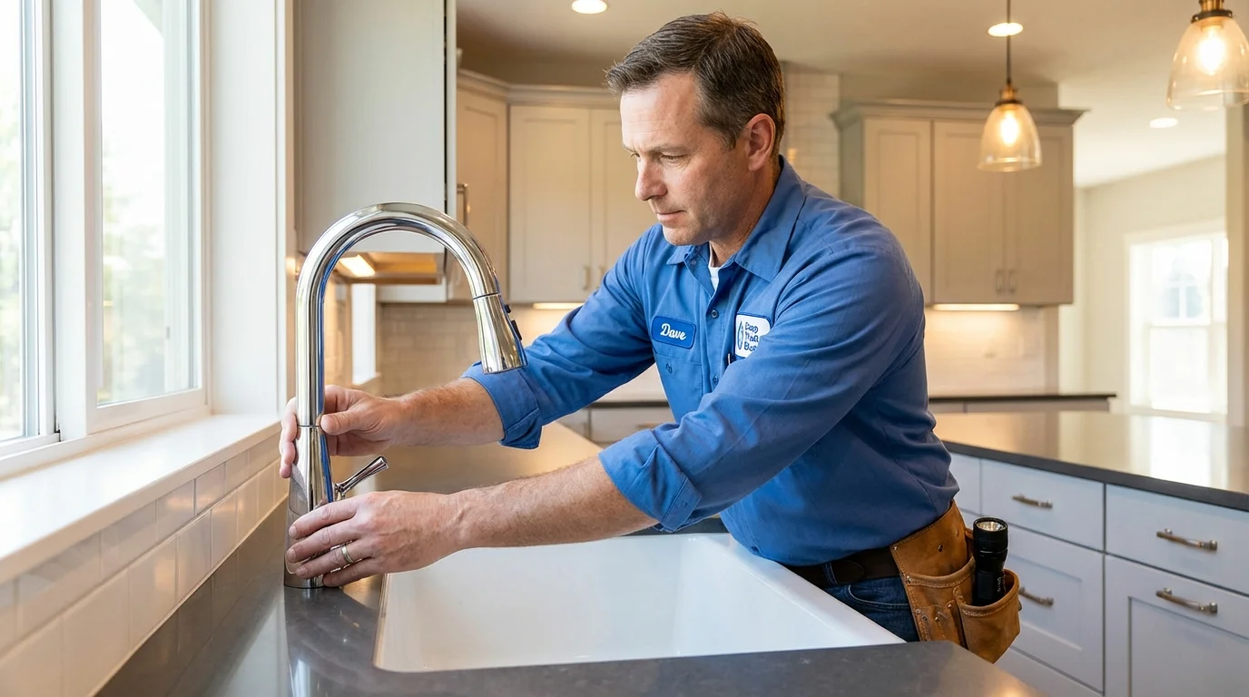 Kitchen faucet installation by Johns Plumbing LLC in Muleshoe